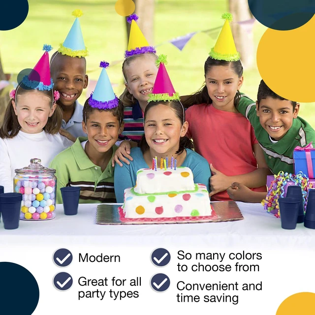 Alt view image 5 of 5 - Party Solids 12 Oz Navy Plastic Cups For Party Supplies 50 Pack | Navy Disposable Cups Plastic | Disposable Drinkware For Parties, Events & Everyday