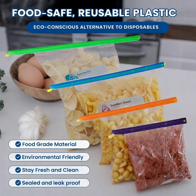 Alt view image 5 of 7 - 21-Sticks Bag Sealer Stick, 5 Diffrent Sizes, Chip Clips, Stay Fresh Bag Sealer Sticks, Keeps Food Bags Airtight Watertight & Food Fresh Longer