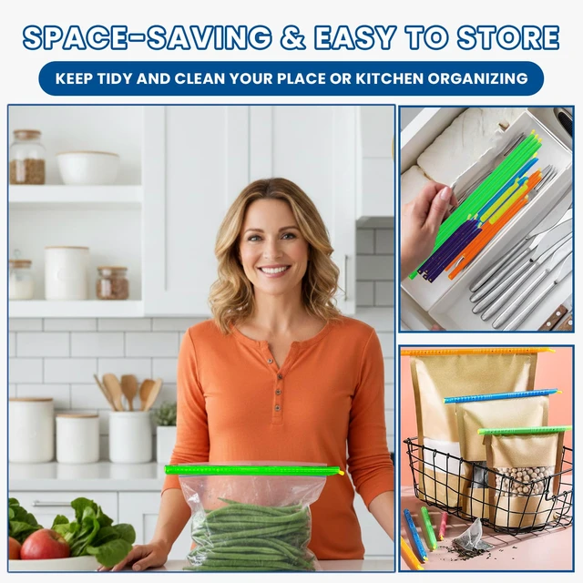 Alt view image 7 of 7 - 21-Sticks Bag Sealer Stick, 5 Diffrent Sizes, Chip Clips, Stay Fresh Bag Sealer Sticks, Keeps Food Bags Airtight Watertight & Food Fresh Longer