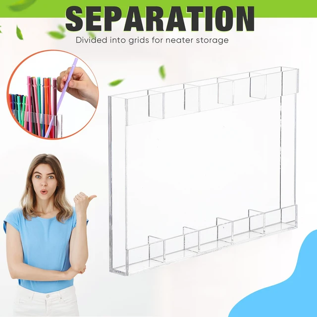Alt view image 7 of 7 - Acrylic Straw Holder for Cabinet Door,Classic,Large,Transparent | 9.5" Straw Storage Organizer with Double Sided Adhesive Tape Reusable Kitchen Accessories Container for Counter Cupboard