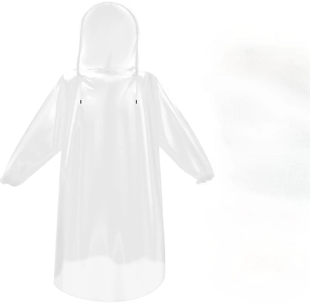 Main image of 6 & 20 & 50 Pack Disposable Rain Ponchos for Adults/Youth, Waterproof PE Raincoats with Drawstring, Camping/Emergency