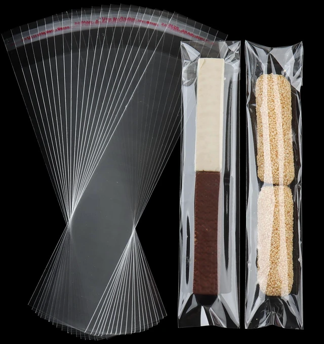 Main image of 120 Pcs Pretzel Rod Bags, Self Sealing Cellophane Bag 2x10 Inches, Clear Cookie Bags with Seal for Cookies, Pretzels, Candy, Party Favors, Bakery Packaging