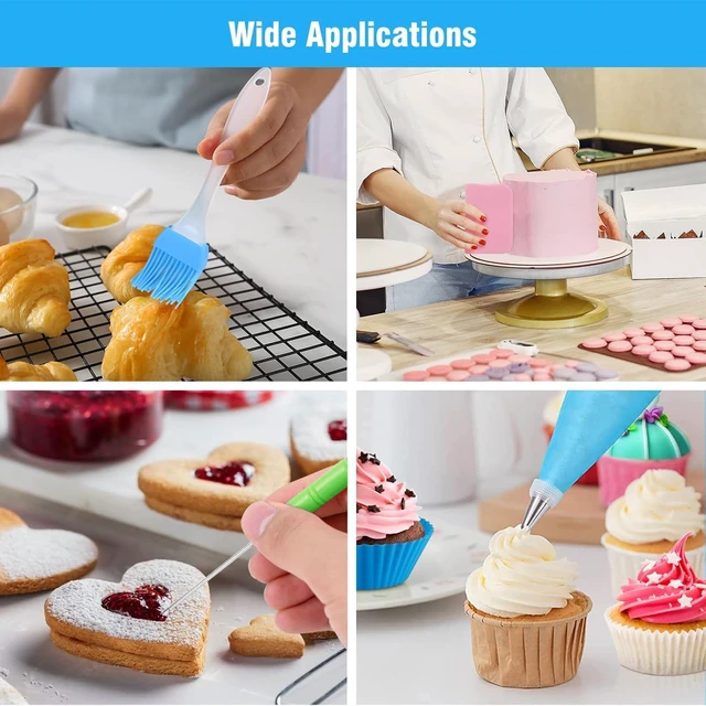 Alt view image 7 of 7 - Piping Bags and Tips Set, 100pcs 12 Inch Icing Bags with 14 Tips | Leak-Proof, Food Grade, Disposable, Easy Cleanup for Icing, Frosting, Royal Icing, Cake Decorating, Cookies & Candy Pastry