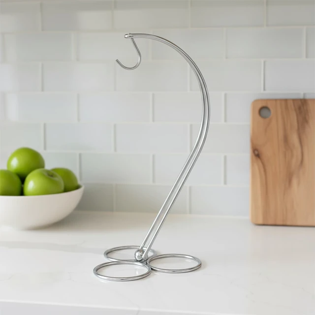 Alt view image 4 of 5 - Banana Holder Stand, Metal Banana Hanger Hook for Kitchen Countertop | Banana Hanger Hook and Fruit Holder Rack for Counter, Keeps Bananas Fresh, Ripens Evenly and Helps Prevent Bruising