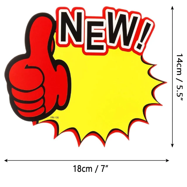 Alt view image 2 of 6 - 60 Pcs Starburst Sale Tags 6.3 Inches X 5.5 in, Price Burst Retail | 6 Designs with SALE NEW HOT Text, Writable Area for Pricing, Garage Yard Clearance Events, Display Signs for Retail Shops