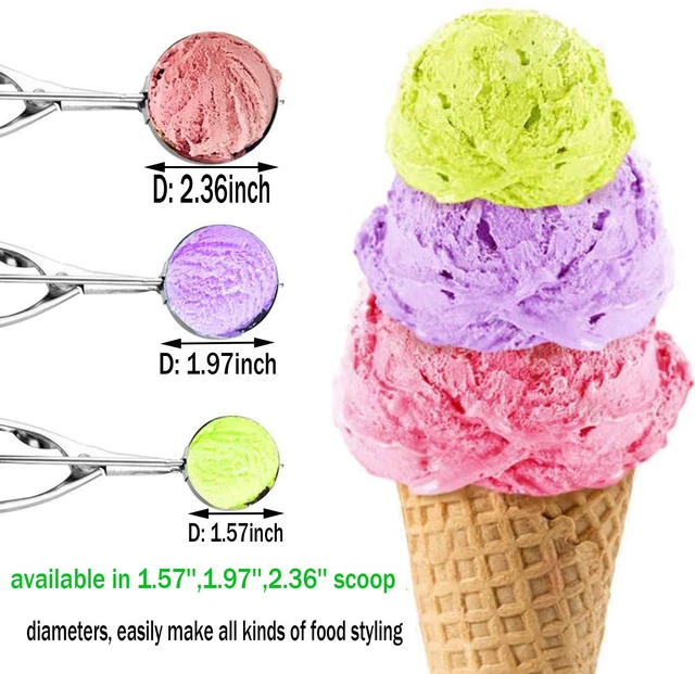 Alt view image 2 of 7 - Cookie Scoop Set 3 PCS, with Trigger Large-Medium-Small Size for Kitchen Family Ice Cream Cookie Cupcake Muffin Meatbal multipurpose tainless Steel Ice Cream Scooper