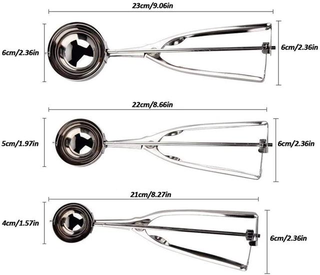 Alt view image 3 of 7 - Cookie Scoop Set 3 PCS, with Trigger Large-Medium-Small Size for Kitchen Family Ice Cream Cookie Cupcake Muffin Meatbal multipurpose tainless Steel Ice Cream Scooper