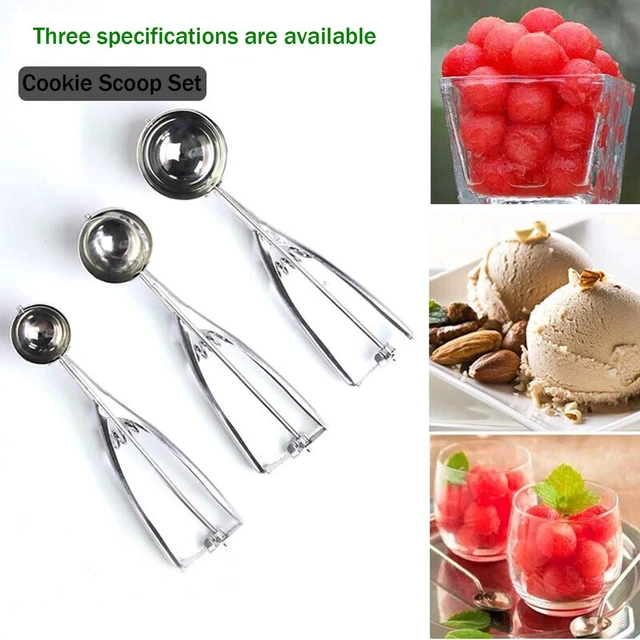 Alt view image 5 of 7 - Cookie Scoop Set 3 PCS, with Trigger Large-Medium-Small Size for Kitchen Family Ice Cream Cookie Cupcake Muffin Meatbal multipurpose tainless Steel Ice Cream Scooper