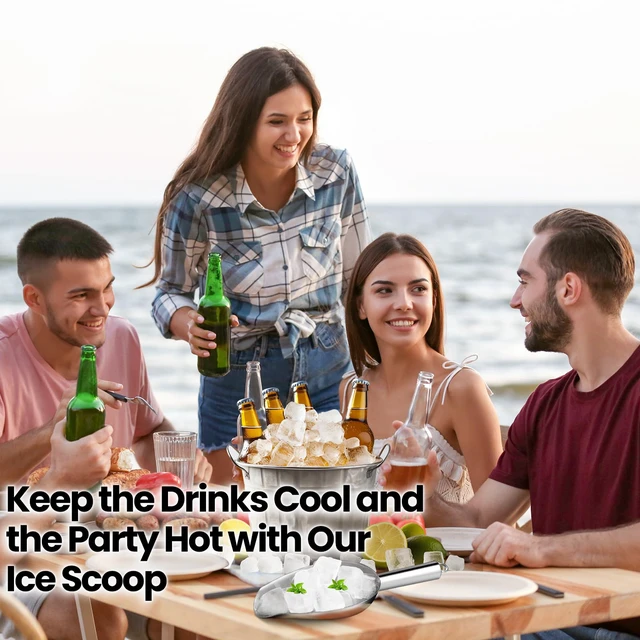 Alt view image 7 of 7 - Premium 6oz Ice Scoop for Freezer - Multipurpose Metal Ice Scoop for Ice Machine - Stainless Steel Small Ice Scooper for Ice Bucket - Kitchen Gadgets Cookie Flour Pet Dog Food Scoop