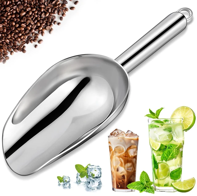 Main image of Premium 6oz Ice Scoop for Freezer - Multipurpose Metal Ice Scoop for Ice Machine - Stainless Steel Small Ice Scooper for Ice Bucket - Kitchen Gadgets Cookie Flour Pet Dog Food Scoop