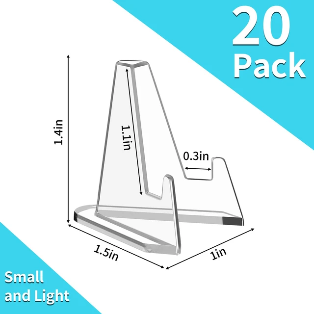 Alt view image 2 of 5 - Card Display Stand, 20 Pcs Small Easel, Acrylic Card Holder, 1.4 in | for Coin Graded Card Sports Trading PSA Picture Phone, Sturdy and Stable, Mini Size, Clear and Elegant