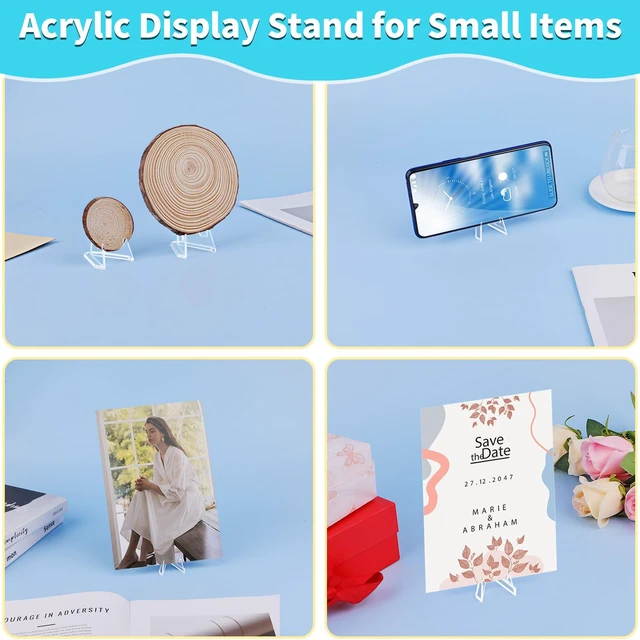 Alt view image 4 of 5 - Card Display Stand, 20 Pcs Small Easel, Acrylic Card Holder, 1.4 in | for Coin Graded Card Sports Trading PSA Picture Phone, Sturdy and Stable, Mini Size, Clear and Elegant