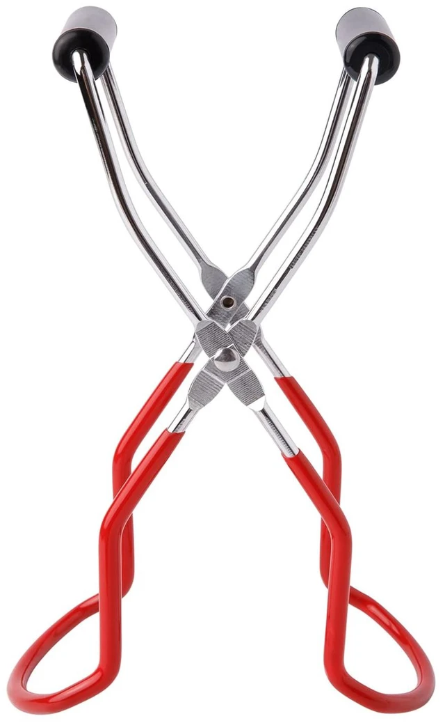 Main image of Canning Jar Lifter Tongs, Canning Supplies | Stainless Steel Jar Lifter with Grip Handle for Home Kitchen, Red