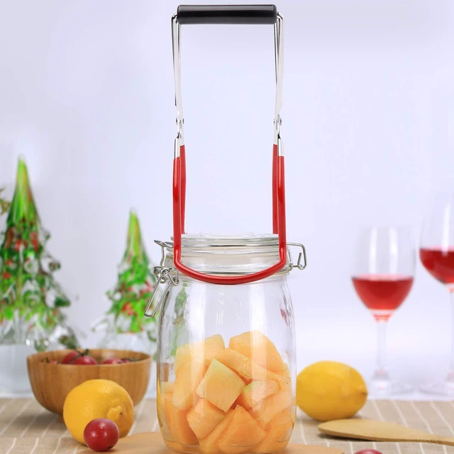 Alt view image 5 of 6 - Canning Jar Lifter Tongs, Canning Supplies | Stainless Steel Jar Lifter with Grip Handle for Home Kitchen, Red