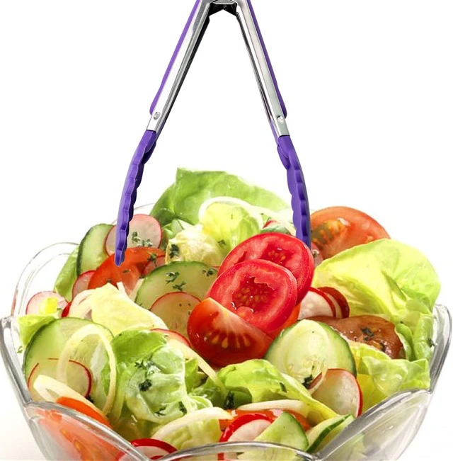 Alt view image 6 of 7 - 7 Pack Kitchen Tongs Set 7-Inch Color Mini Small Food Tongs with Stainless Steel Silicon Handles and Nylon Tips Heat Resistant Tongs for Cooking, Serving, BBQ, Grilling, Salad and More