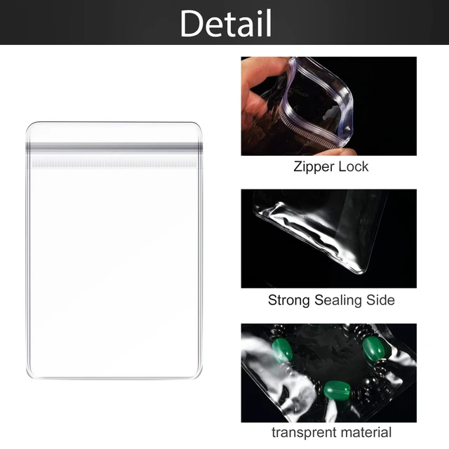 Alt view image 4 of 7 - 120 Pieces 120 Pcs Clear Plastic Jewelry Bags, 3 Sizes, Clear | Mini Waterproof Pouches for Rings Earrings, Zipper Design, Reusable, Ideal for Small Crafts Storage Organizer