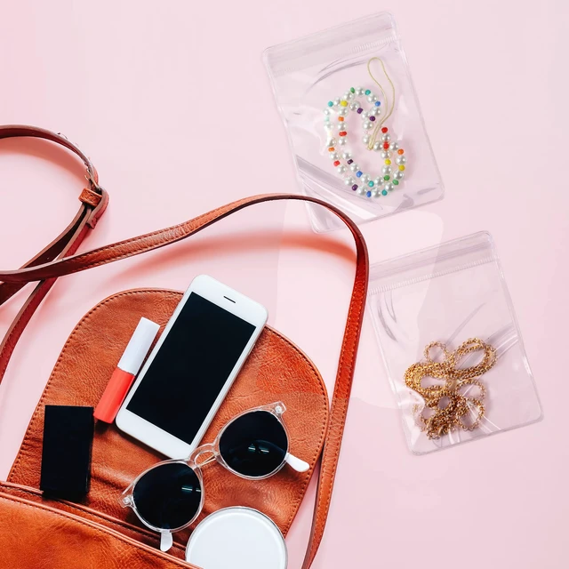 Alt view image 7 of 7 - 120 Pieces 120 Pcs Clear Plastic Jewelry Bags, 3 Sizes, Clear | Mini Waterproof Pouches for Rings Earrings, Zipper Design, Reusable, Ideal for Small Crafts Storage Organizer