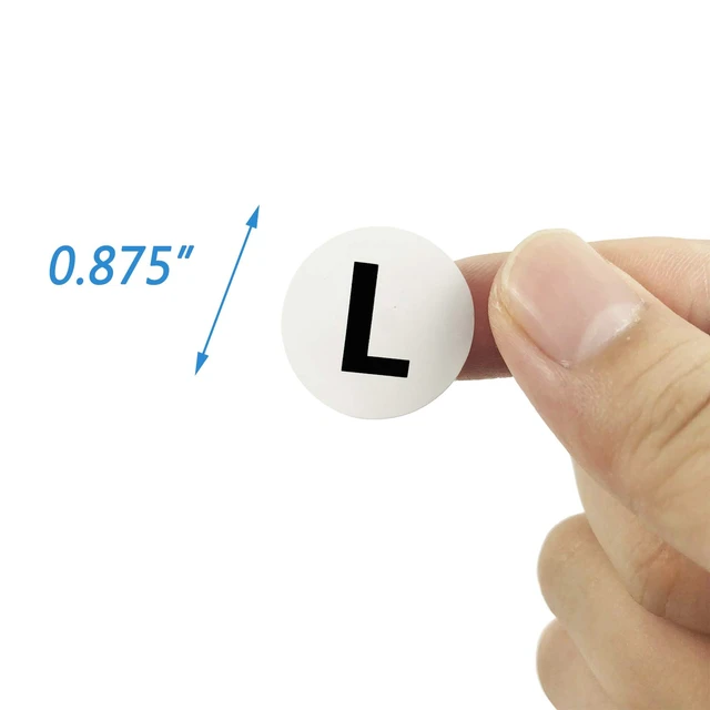 Alt view image 2 of 7 - 3500 PCS Clothing Size Stickers - 7/8" Round Self-Adhesive Labels for T-Shirts & Retail, 7 Sizes (XS, S, M, L, XL, XXL, XXXL)
