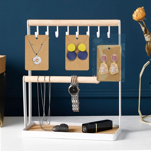 Alt view image 5 of 7 - 150 Earring Cards Necklace Display Cards with Bags | 150 Earring Display Cards, 150 Pcs Self-Seal Bags, Kraft Paper Tags for DIY Ear Studs(Brown)
