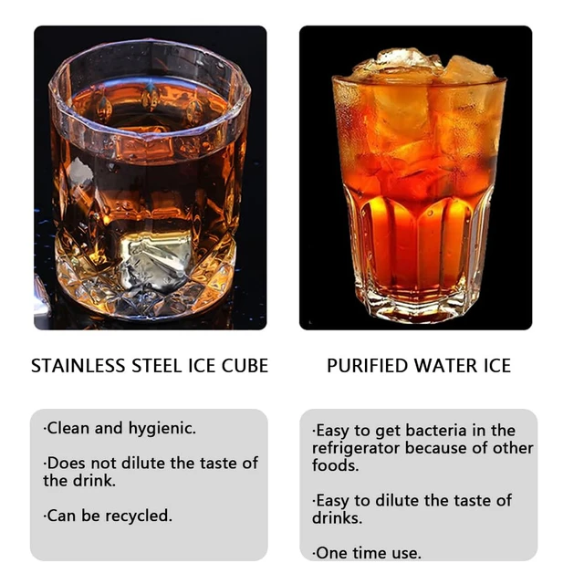 Alt view image 5 of 7 - 6 Small Whiskey Stones Silver - Man Gift Set - Reusable Stainless Steel Metal Ice Sphere Cubes Beverage Chilling Rocks Whiskey Stones for Red Wine, Bar Beer, Scotch, Vodka Drinks - Gold