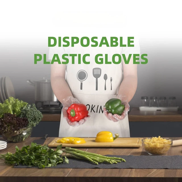 Alt view image 5 of 5 - 100 pcs Plastic Disposable Gloves,Disposable Gloves, One Size Fits Most