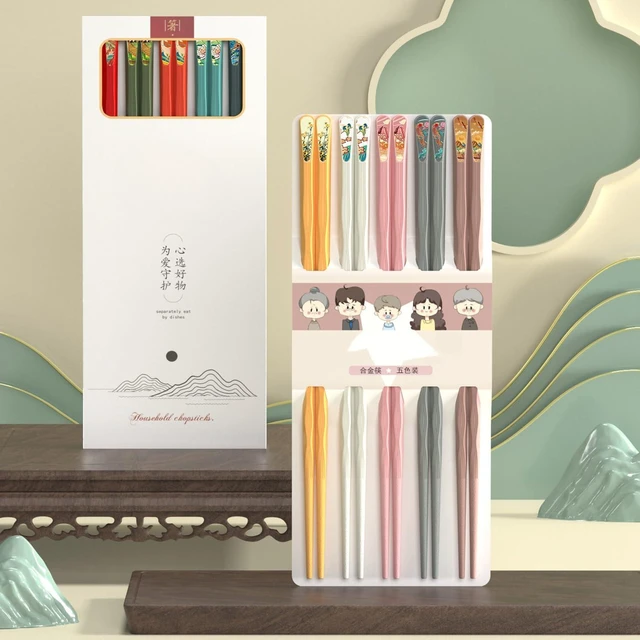 Alt view image 4 of 5 - Reusable Fiberglass Chopsticks, 10 Pairs, Non-Slip, Dishwasher Safe (Wavy) | 9.5 Inch BPA-Free PET + Fiberglass, Heat Resistant To 120°C, For Sushi, Ramen, Noodles & Rice