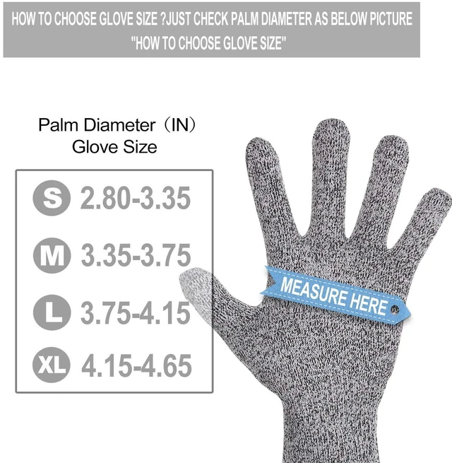 Alt view image 3 of 7 - 4 PCS (M+L) Cut Resistant Gloves Food Grade Level 5 Hand Protection,Kitchen Cut Gloves (Large+Medium)