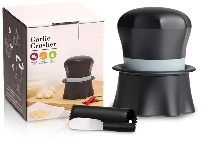 Main image of Garlic Crusher, Garlic Press Also for Ginger, Nuts, Chili, Herbs, Twist Mincer Easy Squeeze Manual Press Peeler with Peeler And Scraper, Easy to Clean