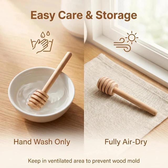 Alt view image 7 of 7 - 25PCS Wooden Honey Dipper Sticks, 3 inch Mini HoneyComb stick | Honey Stirrer Stick for Honey Jar Dispense Drizzle and Wedding Party