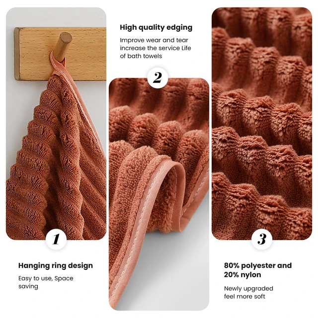 Alt view image 6 of 7 - 4 Pack Microfiber Hand Towels 14×29.6 Inches Absorbent Quick Dry | Luxury Towels Set Multi Use for Bathroom Kitchen Shower Spa Gym Pool