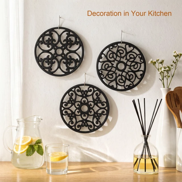 Alt view image 2 of 7 - 3PCS Heat Resistant Silicone Trivet Mats for Hot Dishes | Non-Slip Flexible, Protects Table & Countertop, For Pots Pans Teapots, Modern Kitchen Decor