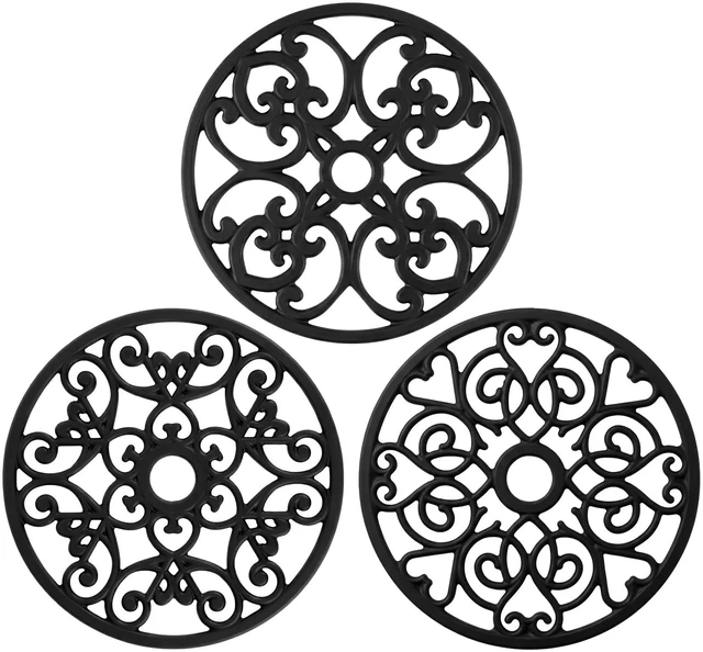 Main image of 3PCS Heat Resistant Silicone Trivet Mats for Hot Dishes | Non-Slip Flexible, Protects Table & Countertop, For Pots Pans Teapots, Modern Kitchen Decor