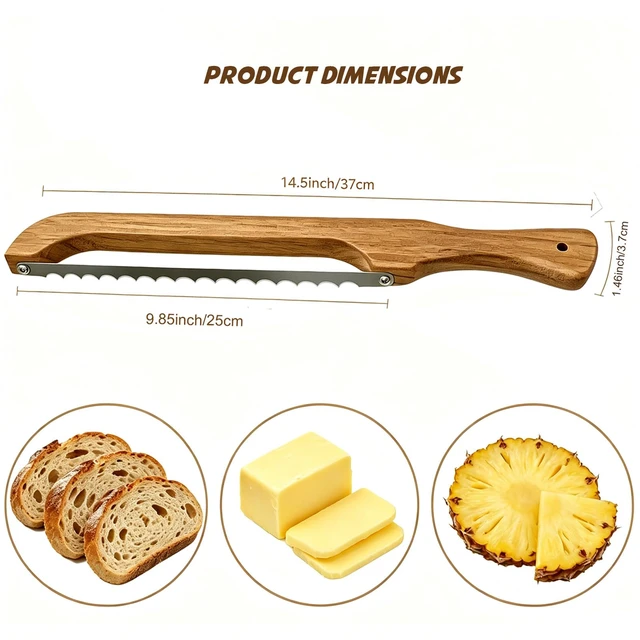 Alt view image 3 of 7 - Sourdough Bread Knife for Homemade Bread, Bread Slicer-Cutter& Bread Bow Knife for Sourdough with Ergonomic Grip for Easy, Clean & Even Slicing, Bread Saw