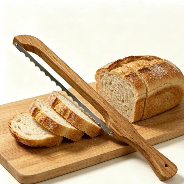 Alt view image 6 of 7 - Sourdough Bread Knife for Homemade Bread, Bread Slicer-Cutter& Bread Bow Knife for Sourdough with Ergonomic Grip for Easy, Clean & Even Slicing, Bread Saw