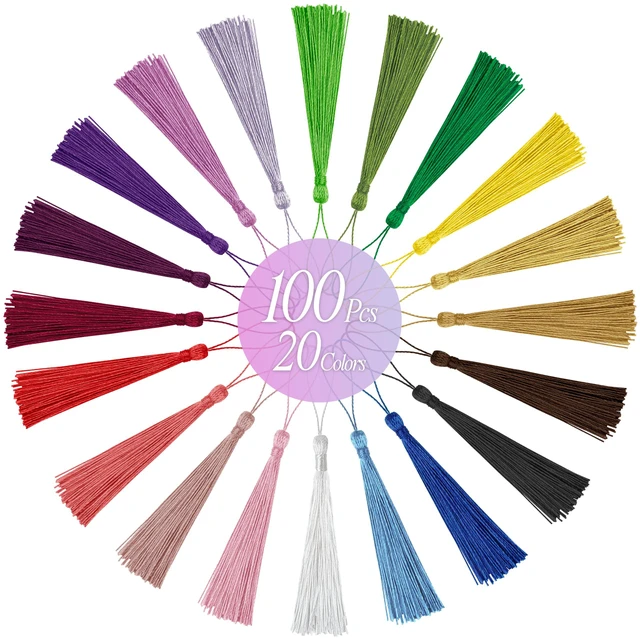 Main image of Bookmark Tassels Charm Craft Decoration 20 Colors | Handmade Tassel for Book Mark Accessory with Colorful Ornament Gift for DIY Jewelry Making Bulk
