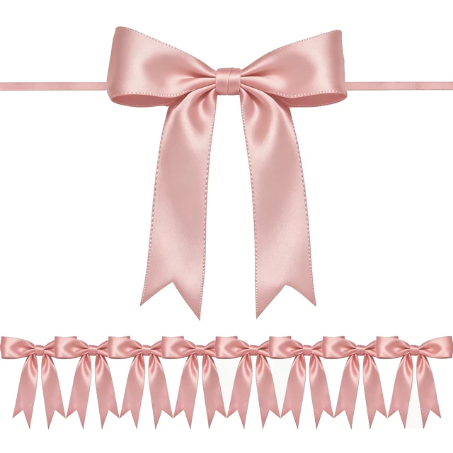Alt view image 7 of 7 - 1 String Pink Bow Garland Banner Decorations, Pre-Strung Satin Ribbon Bows for Birthday, Baby Shower, Bridal Shower, Coquette Girls Room, Bow Themed Party, Wedding, Christmas Tree Decorations