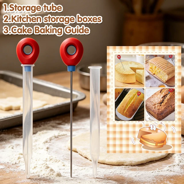 Alt view image 3 of 7 - 3Pcs Cake Baking Tester Stainless Steel, Reusable Doneness Testing Stick for Baking Tools, Professional Skewer Probe for Cakes Bread Cupcakes Brownies Muffins & Pastries