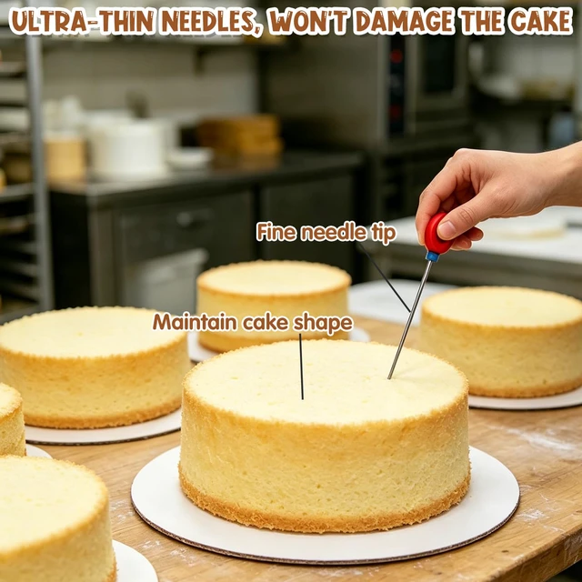 Alt view image 4 of 7 - 3Pcs Cake Baking Tester Stainless Steel, Reusable Doneness Testing Stick for Baking Tools, Professional Skewer Probe for Cakes Bread Cupcakes Brownies Muffins & Pastries