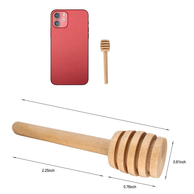 Alt view image 7 of 7 - 42Pcs Mini Wooden Honey Dipper Stick, 3inch Honey Stirrers | Honey Comb for Jar Dispense Drizzle and Cake Pop, Lollipop Treat Sticks