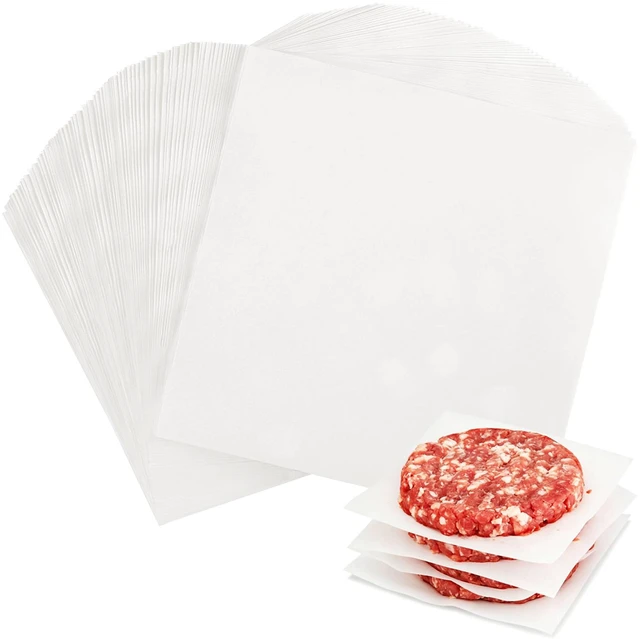 Main image of 400PCS Patty Paper, 6x6 In White Wax Paper Squares, Non-Stick Burger Patty Paper for Separating Burgers, Butter, Cookies, Freezing, Baking and Candy Wrappe