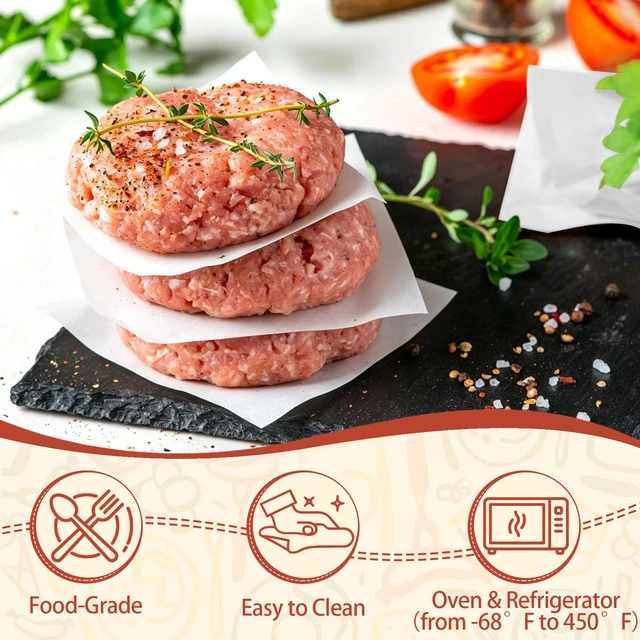 Alt view image 3 of 7 - 400PCS Patty Paper, 6x6 In White Wax Paper Squares, Non-Stick Burger Patty Paper for Separating Burgers, Butter, Cookies, Freezing, Baking and Candy Wrappe
