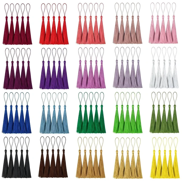 Main image of Tassels Decorative Craft Bookmark Bulk for Jewelry Making 20 Colors | Tassel Charm Ornament Decoration as Accessory Gift for DIY Colorful Handmade Bookmark Making Jewelry Party Supply