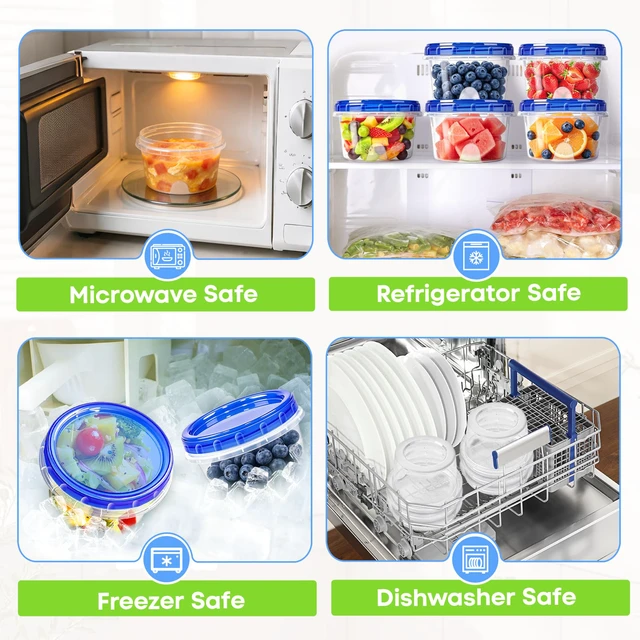 Alt view image 4 of 6 - Freezer Storage Containers, 6 Pack-16 Oz Food Storage Containers with Twist Top Lids,BPA Free, Reusable, Meal Prep,Microwave and Dishwasher Safe