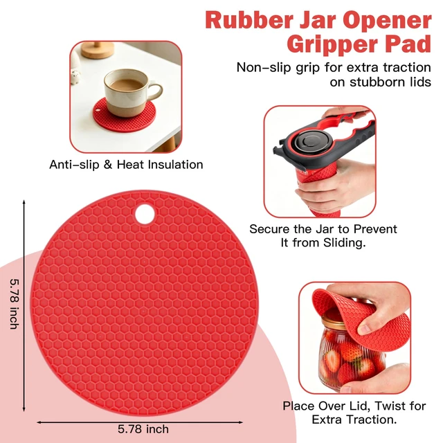 Alt view image 4 of 6 - Jar Opener Set for Seniors, Arthritis, Weak Hands (Red&Black) | 6-in-1 Adjustable Jar Opener Can Opener, 4-in-1 Bottle Opener Lid Opener & Rubber Jar Gripper, Multifunctional Kitchen Gadget