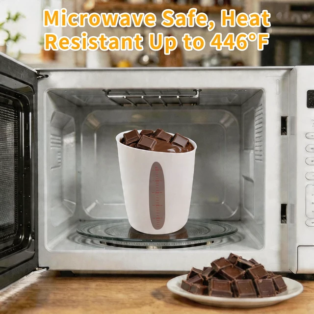 Alt view image 4 of 6 - Food-Grade Silicone Cups for Melting Chocolate, 3Pcs BPA Free Silicone Measuring Cups with 1/2Cup/1Cup/2Cup Capacity, Reusable Baking Supplies for DIY Chocolate Molds