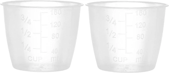 Main image of 2Pcs Plastic Transparent Rice Measuring Cups 160ml 3/4 cup Thicken Rice Cooker Measuring Cup Double Scale Rice and Dry Material Kitchen Supplies for Cooking,Dog Cat Food Measuring