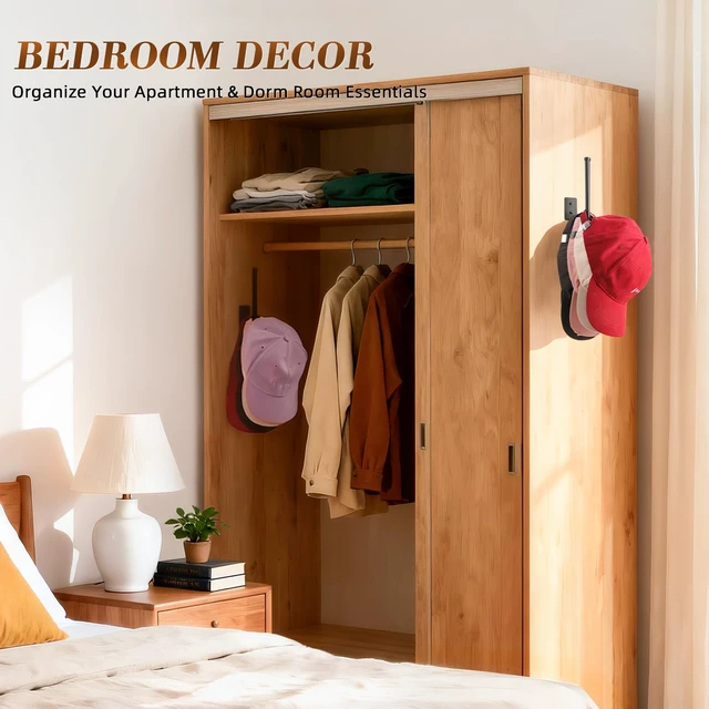 Alt view image 4 of 7 - Hat Rack for Wall 2 Pcs,RV Camper Essentials Hat Organizer for Home Storage | Camper/Rv Accessories for Hat Lovers,Keeps Caps Neatly,MultiPurpose Wall Storage Solution for Rv,Camper,Home Organization