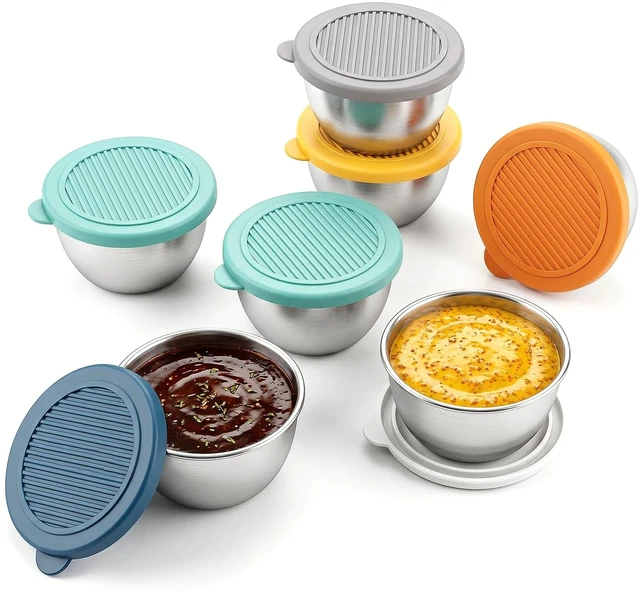 Main image of 7 Pack Salad Dressing Container to Go, Leakproof Salad Dressing Container with Lids, Reusable Sauce Containers for Lunch Box, Small Condiment Containers with Lids