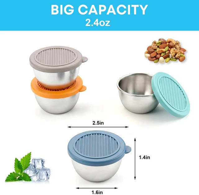 Alt view image 2 of 6 - 7 Pack Salad Dressing Container to Go, Leakproof Salad Dressing Container with Lids, Reusable Sauce Containers for Lunch Box, Small Condiment Containers with Lids