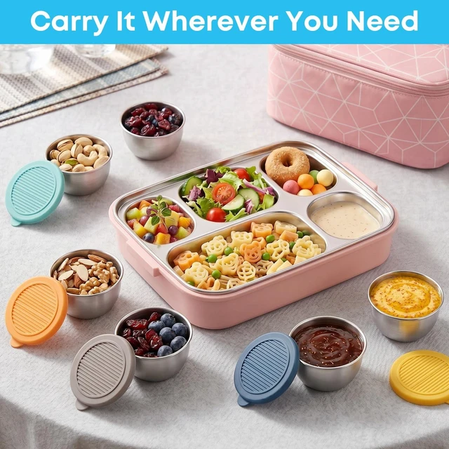Alt view image 5 of 6 - 7 Pack Salad Dressing Container to Go, Leakproof Salad Dressing Container with Lids, Reusable Sauce Containers for Lunch Box, Small Condiment Containers with Lids